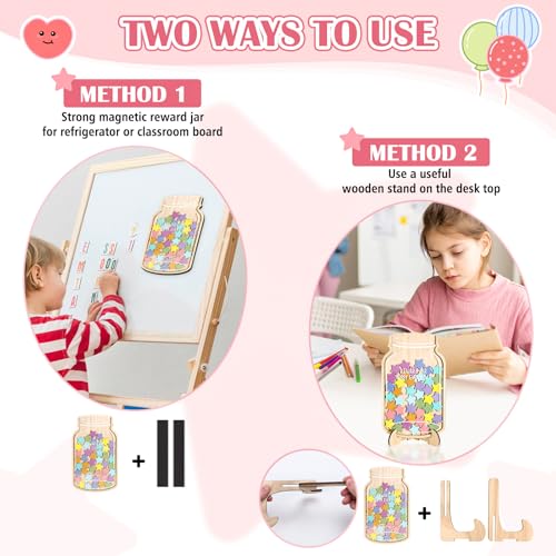 Magnetic Reward Jar, Star Jar Reward System for Kids, Behavior Management Classroom Board Tools, Reward Chart for Kids Students at Home Classroom
